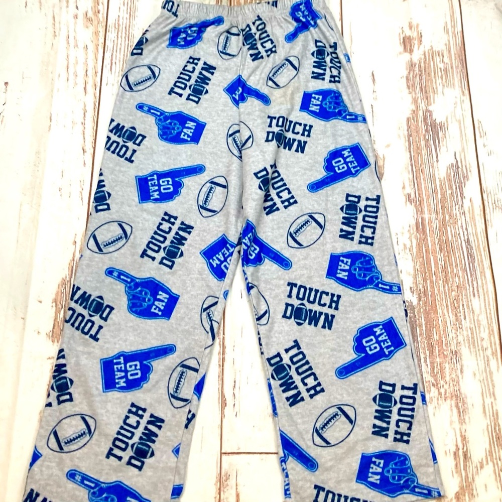 Fleece Pajama Pants Sporty Graphics Up Late Sz M(6-8)
